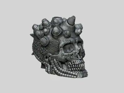 Robot Skull Headphone Stand Cyborg Headset Stand 3D print model