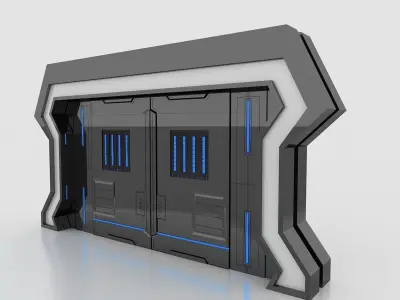 SCI FI DOOR MODEL 3DS MAX 3D model