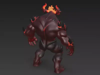Lava Horned Monster 3D Model Variant 3D model