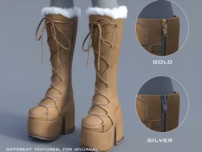 Demonia Winter Fur Boots for Genesis 9