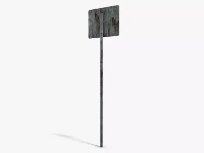 Damaged Wrong Way Sign Low-poly 3D model