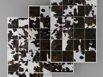 Carpet Pack 5 Rectangular Leather Carpets 3D model