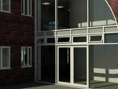 Curtain Wall Panel Pivot Window Revit Family 3D model