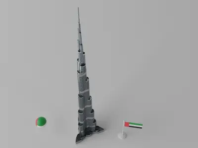 Burj Khalifa Dubai Tower 1 3D model