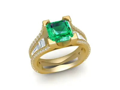 Elegant Split Shank Solitaire Engagement Ring 2319 3D print model