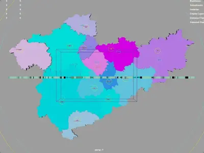 Central Anatolia Region  Turkey map region geography political 3D model