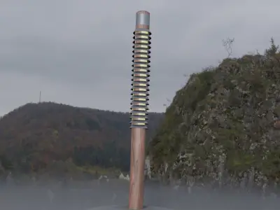 Wooden Lamp-Column 24 - Low-Poly Street-Light Set-9 Low-poly 3D model