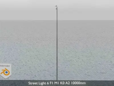 Street Light 6 F1 M1 K0 A2 10000mm Low-poly 3D model