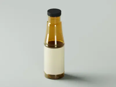 Glass Soda Soft Drink or Water Bottle 3D Model Low-poly 3D model