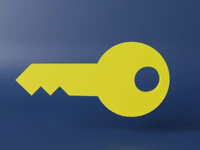 Cartoon Key Low-poly 3D model