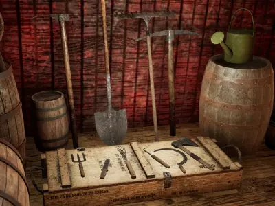 Farm Village 240 Assets Low-poly 3D model