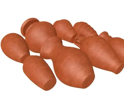 Artisan clay vases collection 3D model