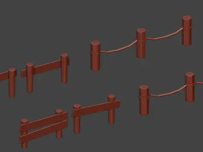  Medieval action RPG environment set Low-poly 3D model