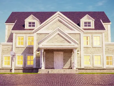 House - 3d model textured for exterior visualisations 3D model