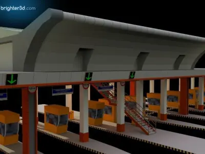 Toll Free Way Gate 3D model