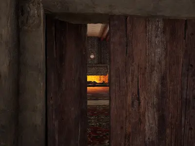 Medieval Celtic Village House Tavern 5 Rooms Exterior Interior 3D model