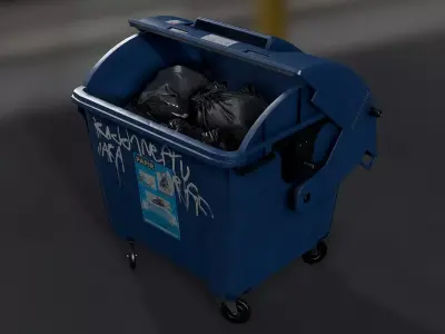 Recycling container A Low-poly 3D model