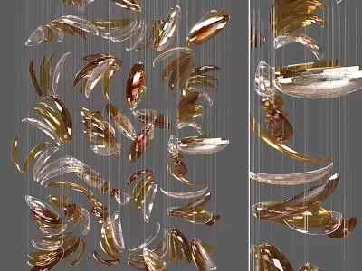 Glass Shells Chandelier Free 3D model