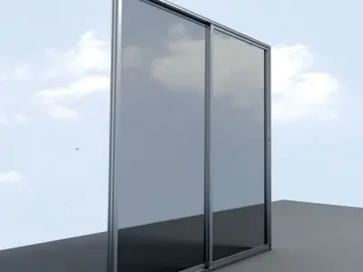 Sliding window  Low-poly 3D model