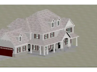 American style villa 3D model