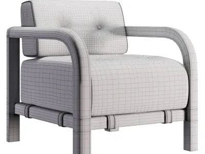 Kieran Leather Armchair 3D model