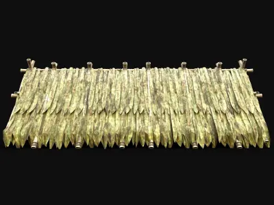 BAMBOO SHELTER HIDE HOUSE TREE JUNGLE HUT SURVIVAL CASTAWAY Low-poly 3D model