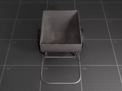 Used Soviet Wheelbarrow Low-poly 3D model
