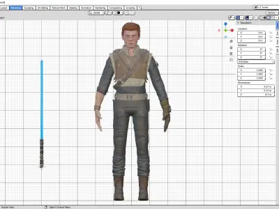 Cal Kestis Game Character -Ready To Rigg Low-poly 3D model