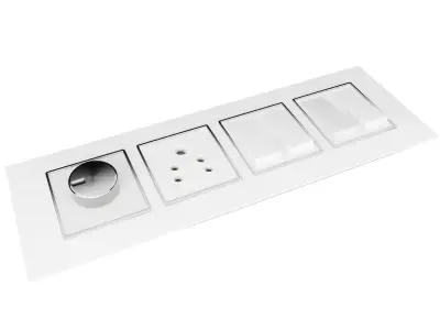 Chrome Knob Switch Board 3D model