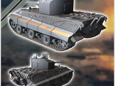 Flakpanzer E-50 55mm Entwicklung  - Germany Eastern Western Berl 3D print model