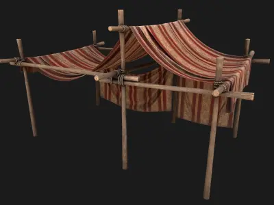 Royal Trade Fair Tent Stalls Low-poly 3D model