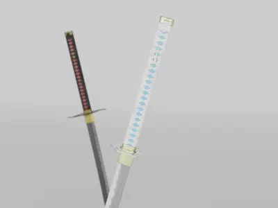 Hikari and Yami the Twin Katanas 3D model