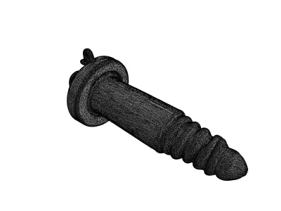 Stylized Rustic Aged Metal Screw Low-poly 3D model