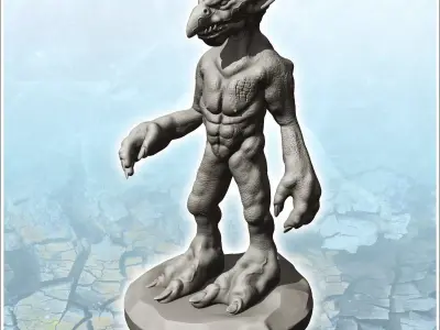 Goblins with large feet and pointed ears 10 - Medieval Fantasy M 3D print model