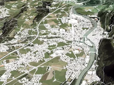 Cityscape Hallein Austria 3D model