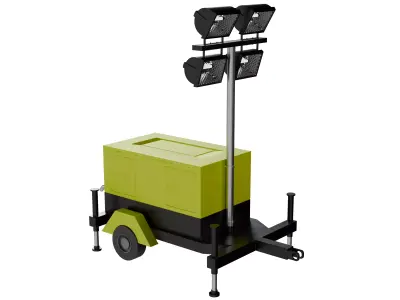 Mobile Construction Light Low-poly 3D model
