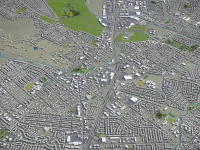 Vacaville - 3D City Model Low-poly 3D model