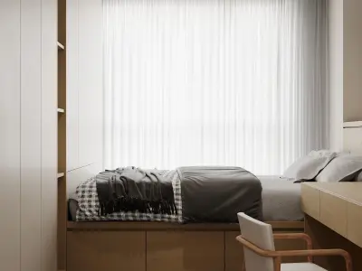 Modern bedroom 3D model 32
