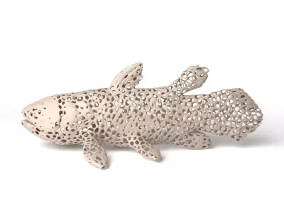 Coelacanth Voronoi Low-poly 3D model