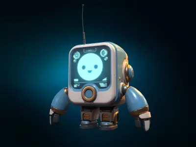 Cute Robot 3D model 6