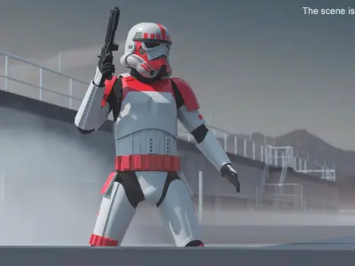  Star Wars Shock Trooper with Raised Blaster Combat Pose 