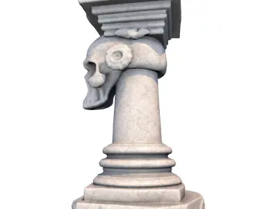 Temple Stone Skull Pillar 6 3D print model