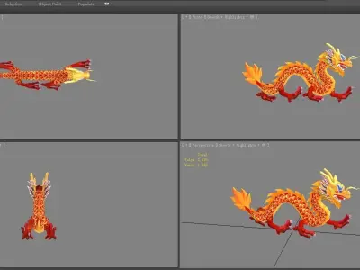 Chinese dragon lantern Low-poly 3D model