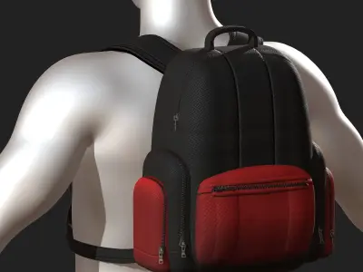 Backpack bag baggage Color 3d low poly Low-poly Low-poly 3D model
