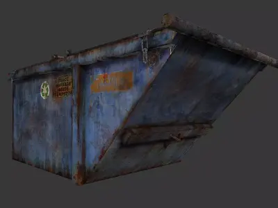 Old Dirty Dumpster Low-poly 3D model