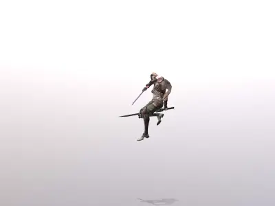 Scifi Warrior Double Slash Sword fbx png 3D model