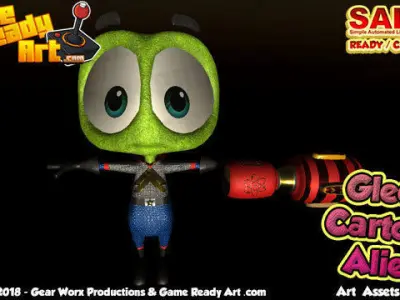 Gleek - Cartoon Alien Character Low-poly 3D model