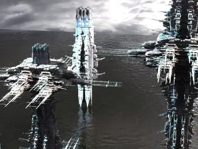 Moon base Station 5 models 3D model