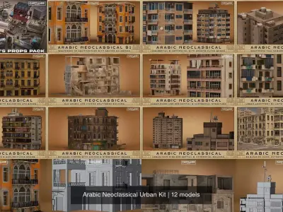 Arabic Neoclassical Urban Kit 3D Model Pack