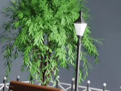 parkland Low-poly 3D model